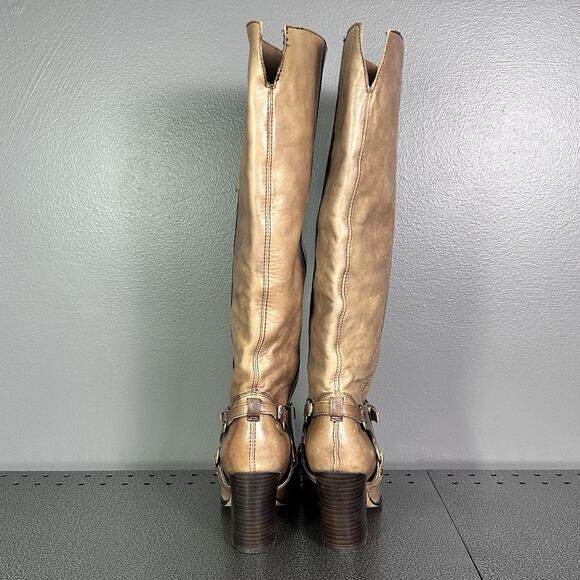 Saks Fifth Avenue Leather Knee High Boots Womens Sz 6.5 Brown Equestrian Sammie - Picture 5 of 9